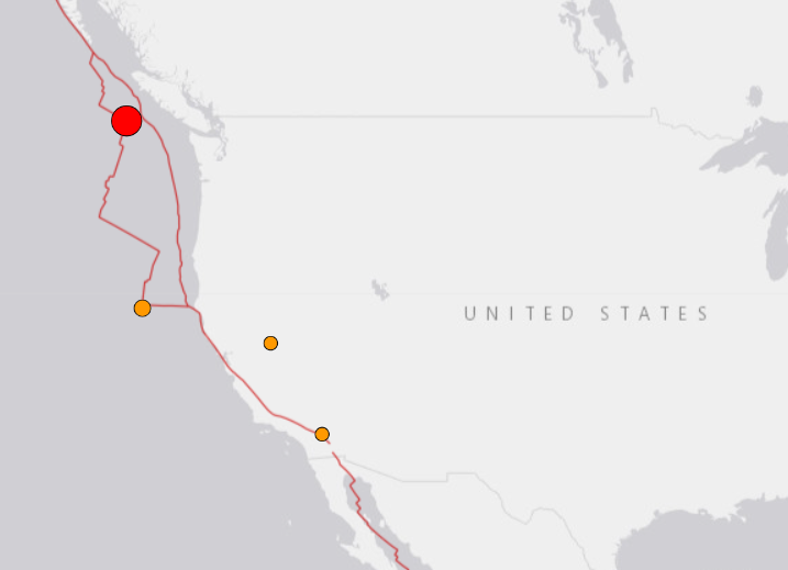 Magnitude 6.4 Earthquake Off of Tofino, B.C. This Morning